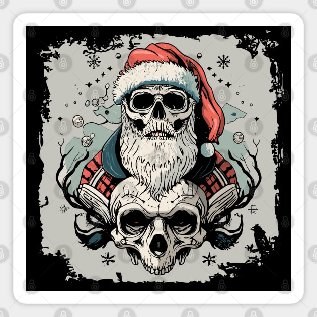 Santa Skull Collection 3 Magnet by DNT Designs